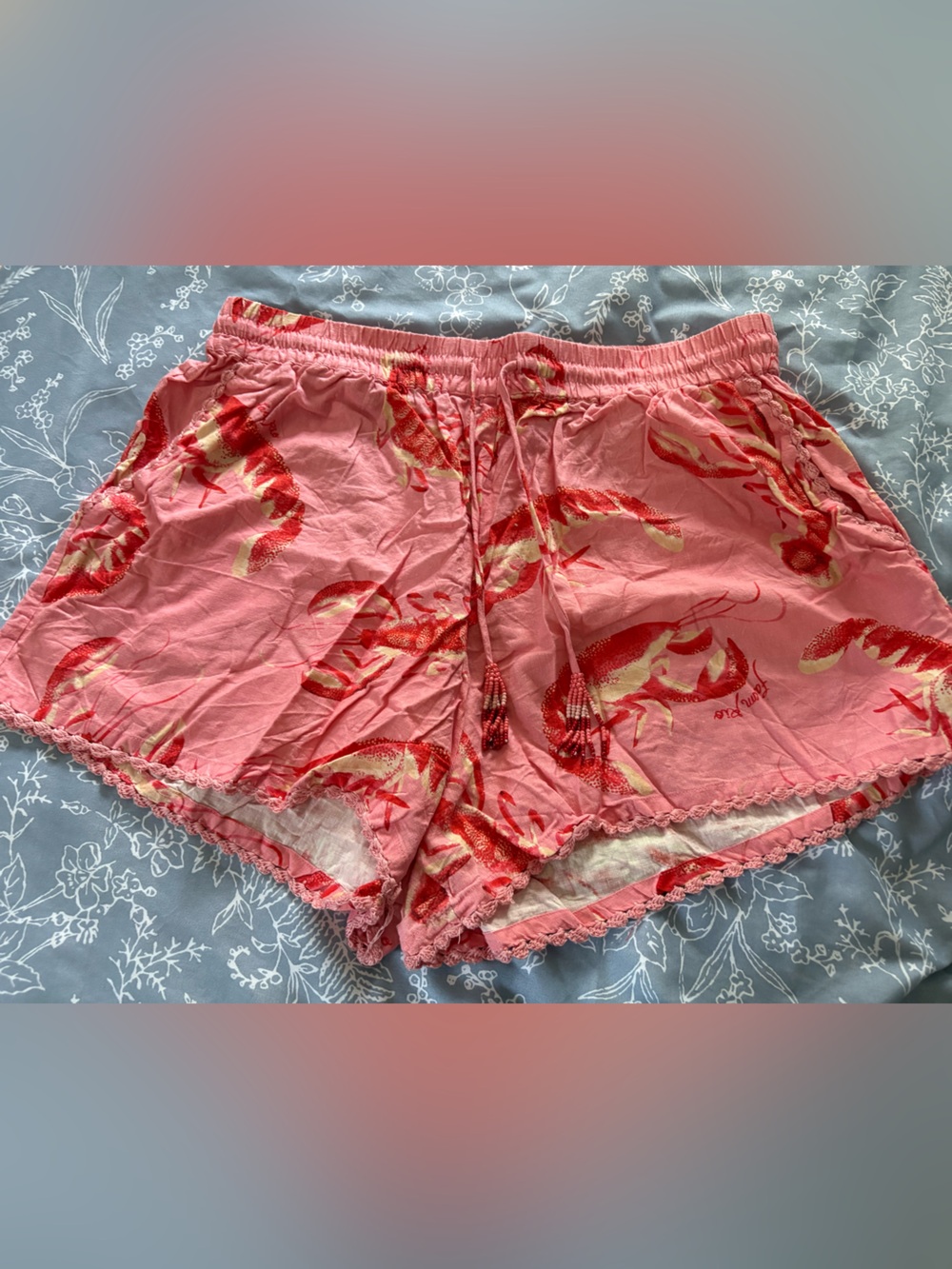 FARM Rio Pink Lobster-Print Lounge Shorts